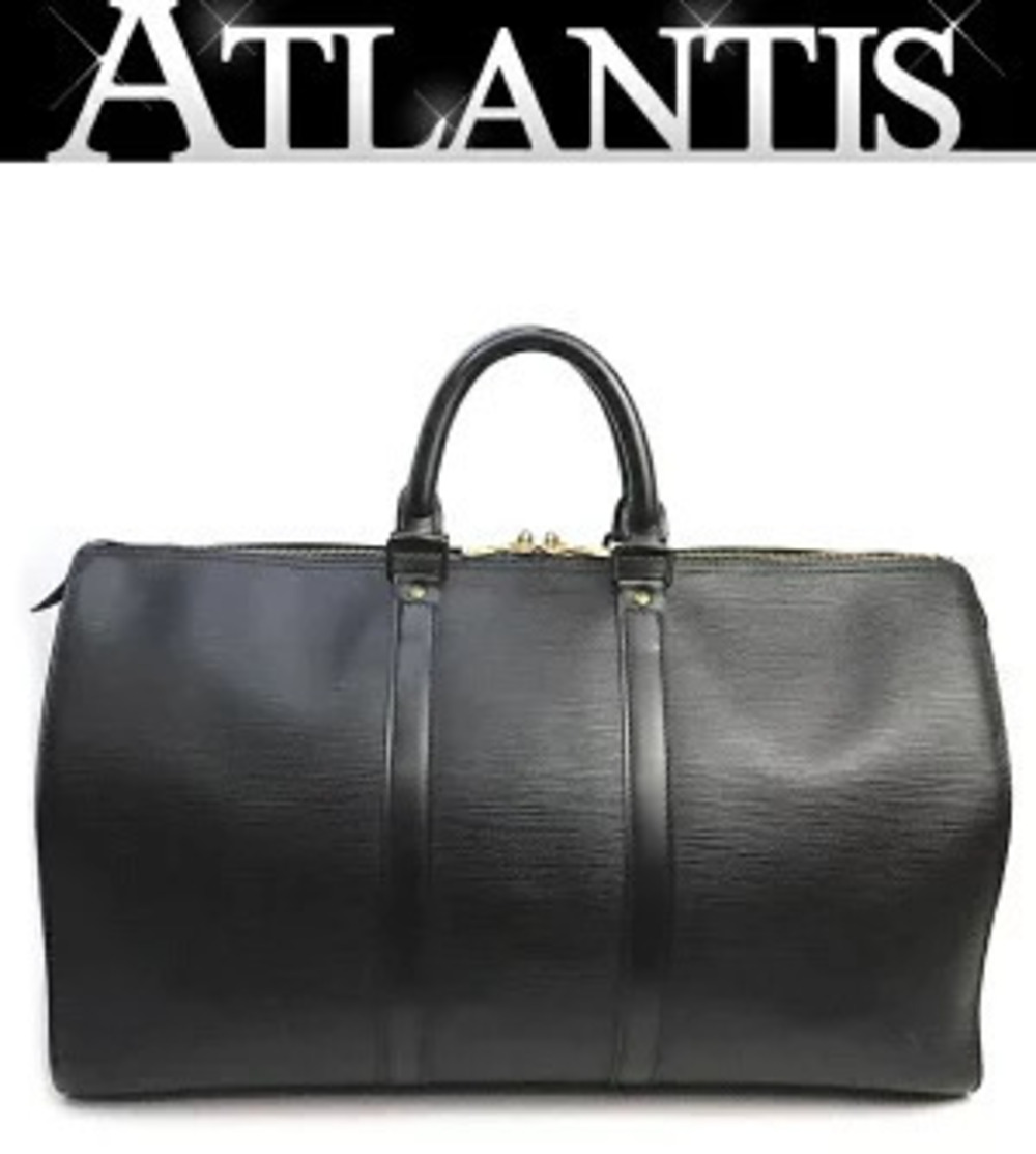 Louis Vuitton Keepall Boston Bag Epi Leather Black